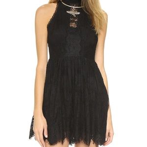 Free People Black Verushka Lace Mini Dress